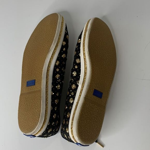 Keds by Kate Spade black woven gold glitter sneakers - Picture 10 of 10